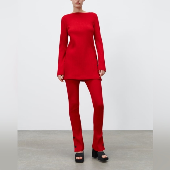 Zara Limited Edition Long Rib Top - Picture 1 of 8